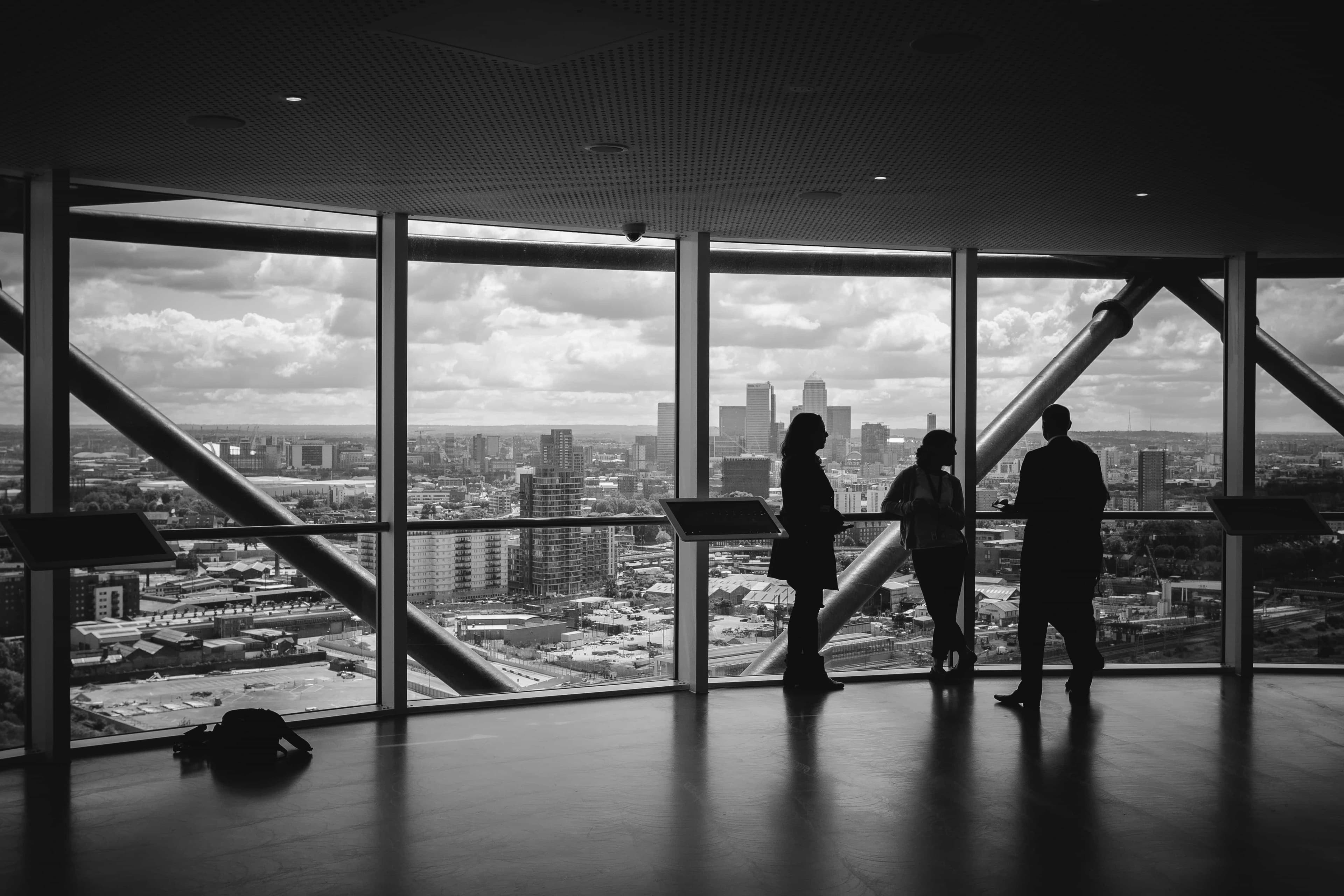 People standing inside building
