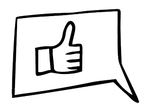 Thumbs up doodle